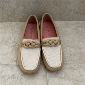 Rothy’s Beige and Cream Loafers with Braided Detail